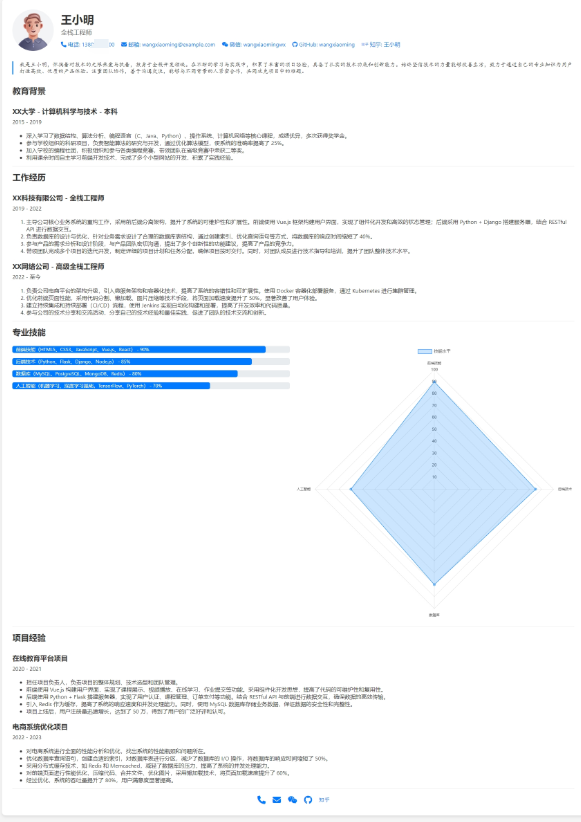 个人简介主页纯HTML代码-清悠社区